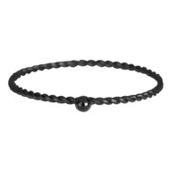  R527 Dot Twisted Ring Black steel