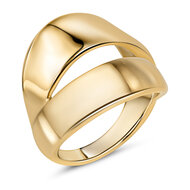 Charmin's Gold-Colored Chunky Ring with Double Ribbons Steel R1798 &ndash; Playful and Stylish