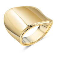 Charmin's Gold-Colored Chunky Ring with Diagonal Shape Steel R1791 &ndash; Modern and Edgy