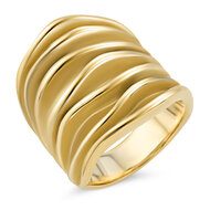 Charmin's Gold-tone Chunky Ring with Organic Shapes Steel R1790 &ndash; Modern and Bold