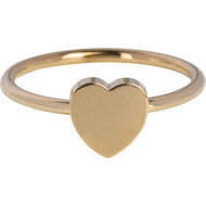 KIDZ Ring Goudkleurig Groot Hartje Kinderring Staal KR139 &ndash; Tijdloze Taal van Liefde
