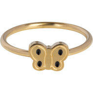 KIDZ Goudkleurig Kinderring Vintage Vlinder Staal KR153 &ndash; Ouderwets Lief