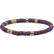 Charmin&#039;s  Miyuki Kralen Goud Paars Anxiety Fidget Ring R1664