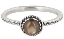 Zilveren Ring R294 Brown Crown Nat Stone