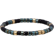 Charmin&#039;s Miyuki Kralen Goud Zwart Blauw Groen Anxiety Fidget Ring R1661