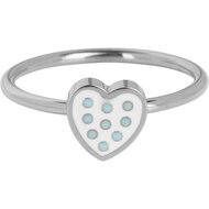 KIDZ Kinderring Staal met Hartje en Blauwe Stippen KR134 &ndash; Fris en Vrolijk