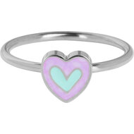 KIDZ Kinderring Staal met Emaille Lia Blauw Hartje KR178 &ndash; Lief en Sprankelend