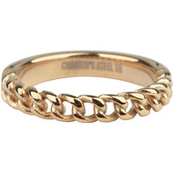 Charmin's Goudkleurige Ketting-ring Half Ketting Half Glad Staal R877