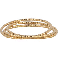 Charmin's Goudkleurige Bewerkte Trinity Smal Rolling Anxiety Fidget Ring Staal Smal R1626