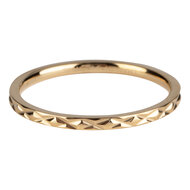 Charmin&rsquo;s goudkleurige stapelring R305 Cross goldplated staal
