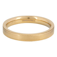 Charmin's Goudkleurige Licht Matte Ring met Bewerking aan de Zijkant Staal R1415