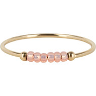 R1140 Anxiety Ring Palm Soft Pink Goldplated 