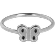 KIDZ Gold-colored Children's Ring Vintage Butterfly Steel KR153 &ndash; Old-fashioned Sweet