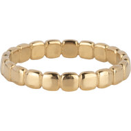 Charmin's Ring Gold-Colored Interlocking Squares Steel R1652