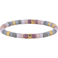 Charmin's Miyuki Beads Gold Pastel Anxiety Fidget Ring R1538