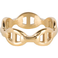Charmin's Gold-Colored Ring Marine or Gucci Link Steel R1395