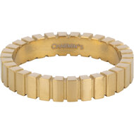 Charmin's Gold-Colored Ring with Cut Rectangles and Matte Details R1546 &ndash; Modern and Architectural