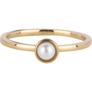Charmin's Goudkleurige Ring Birthstone Juni Maansteen Of Parel Kristal Staal Iconic R1600