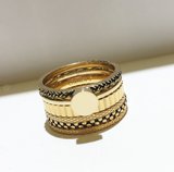  Ring R320 Gold 'Serrated' _