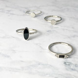  R532 Fashion Seal Oval Shiny Steel with Black Stone_