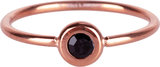 R958 Donut Rosegold-plated and black crystal_