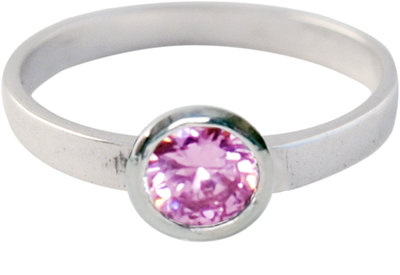 Ring KR03 'Round Diamond' Pink