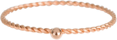 R526 Dot Twisted Ring Rose Gold Steel