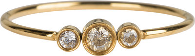 R825 Shiny Crystal Triplets Gold Steel