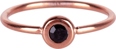 Charmin’s ring R958 Donut Rosegold-plated and black crystal