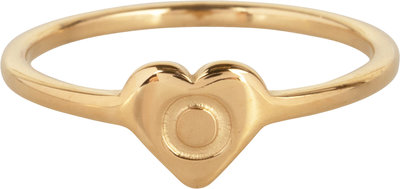 Charmin’s initialen zegelring hartje Goldplated R1015-O Letter O