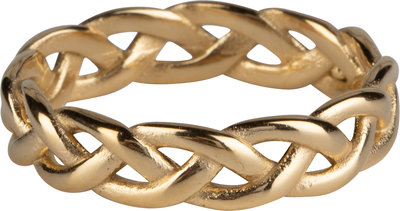 Charmin’s ring R1038 Gevlochten Brede Ring Goldplated
