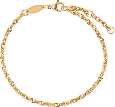 Charmin's Goldplated Gedraaid stalen armbandje CB27 Chain Bracelet Gold Steel
