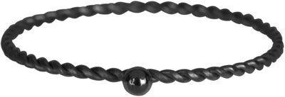 R527 Dot Twisted Ring Black steel