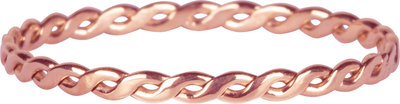 Charmin’s gevlochten ring R1011 Curvy Tiny Chain Rosegoldplated Steel
