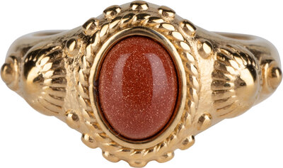 Charmin's Zegel Ring R1054 Brown Goldstone ion-goldplated