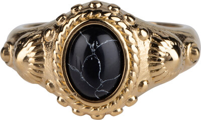 Charmin's Zegel Ring R1053 Black Tourmaline ion-goldplated