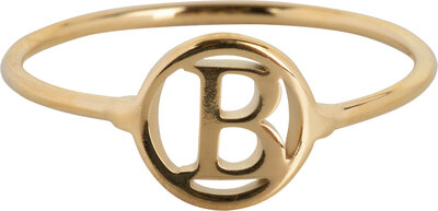 Charmin's Initials Open Round Signet Ring Goldplated R1121 Letter B