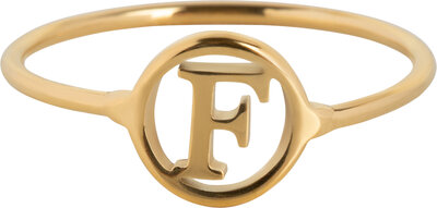 Charmin's Initials Open Round Signet Ring Goldplated R1121 Letter F