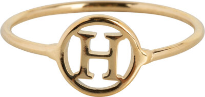Charmin's Initials Open Round Signet Ring Goldplated R1121 Letter H
