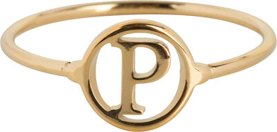 Charmin's Initials Open Round Signet Ring Goldplated R1121 Letter P