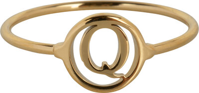 Charmin's Initials Open Round Signet Ring Goldplated R1121 Letter Q