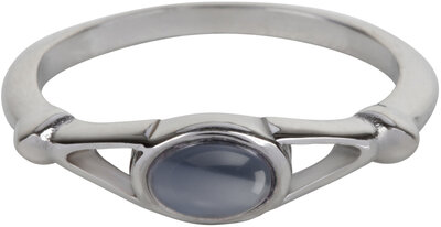 Charmin's ovaler eleganter blau-violetter Cateye-Ring Stahl R1160