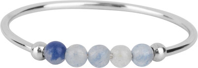 Charmin's Charmin's Anxiety Ring Blue Aventurine Gemstone Beads Steel Palm R1309