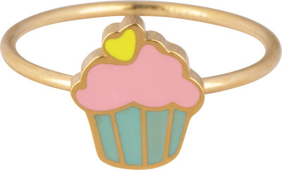 KR110 Muffin Goud staal Kinderring