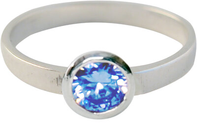 Ring KR04 'Round Diamond' Baby Blue