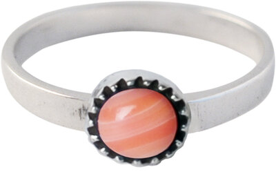 Ring KR07 'Natural Stone' Pink Jade