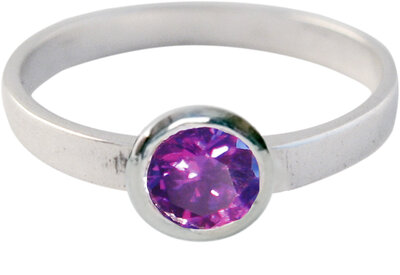Ring KR01 'Round Diamond' Purple