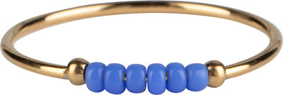 Anxiety Ring Palm Blue Beads Goldplated R084/KR122