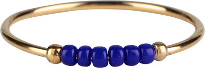 Anxiety Ring Palm Dark Blue Beads Goldplated R983/KR123