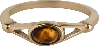 Bague Charmin's Ovale Elégant Tijgereye Ring Goud R1161